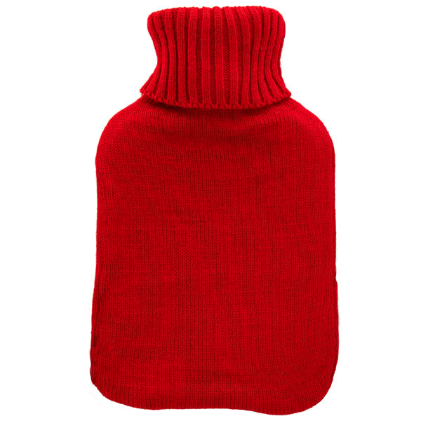 Wärmflasche mit Bezug und Zopfmuster rot 33 x 20 cm - Image 2